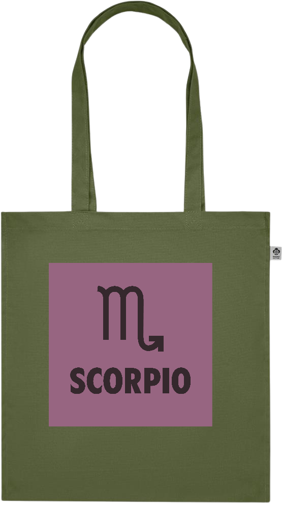 Zodiac Scorpio Design - Premium colored organic cotton tote bag_GREEN_front