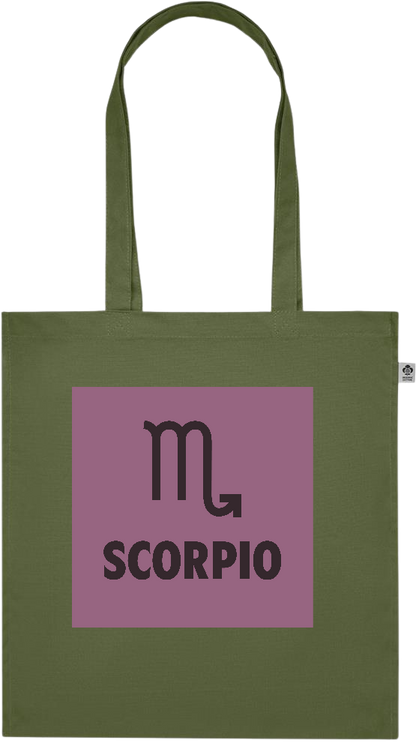 Zodiac Scorpio Design - Premium colored organic cotton tote bag_GREEN_front