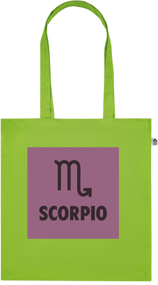 Zodiac Scorpio Design - Premium colored organic cotton tote bag_LIME_front