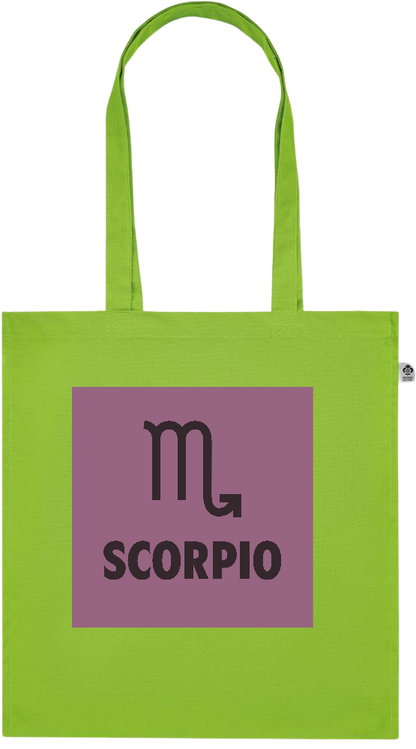 Zodiac Scorpio Design - Premium colored organic cotton tote bag_LIME_front