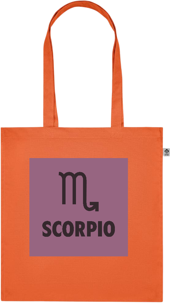 Zodiac Scorpio Design - Premium colored organic cotton tote bag_ORANGE_front