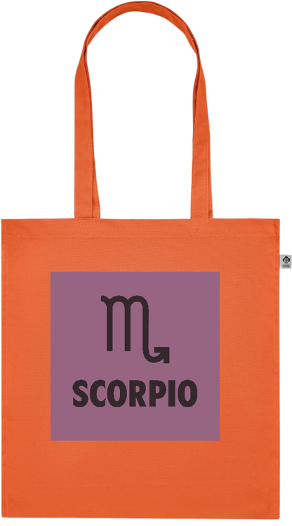 Zodiac Scorpio Design - Premium colored organic cotton tote bag_ORANGE_front