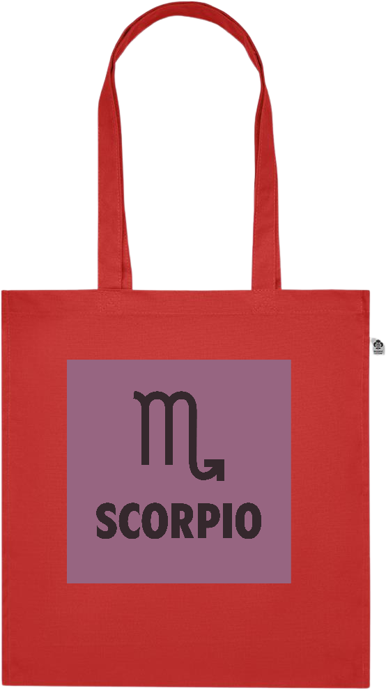 Zodiac Scorpio Design - Premium colored organic cotton tote bag_RED_front