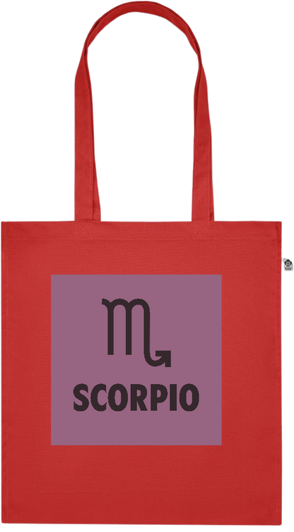 Zodiac Scorpio Design - Premium colored organic cotton tote bag_RED_front