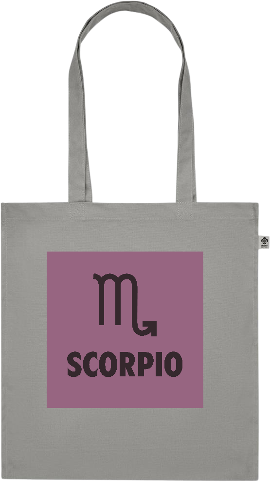 Zodiac Scorpio Design - Premium colored organic cotton tote bag_STONE GREY_front