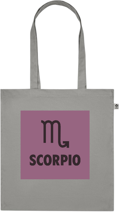 Zodiac Scorpio Design - Premium colored organic cotton tote bag_STONE GREY_front