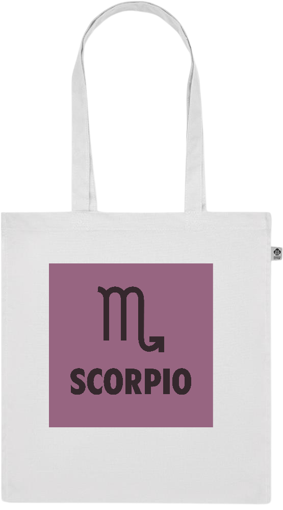 Zodiac Scorpio Design - Premium colored organic cotton tote bag_WHITE_front