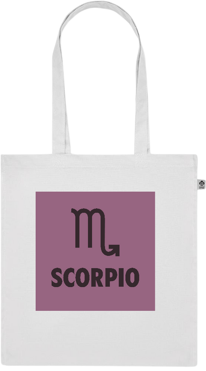 Zodiac Scorpio Design - Premium colored organic cotton tote bag_WHITE_front