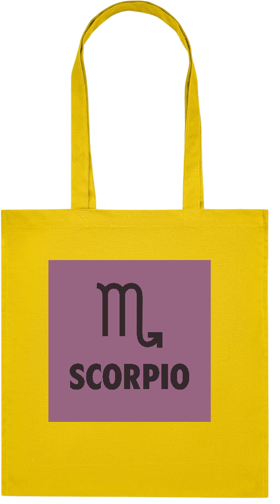 Zodiac Scorpio Design - Premium colored organic cotton tote bag_YELLOW_front