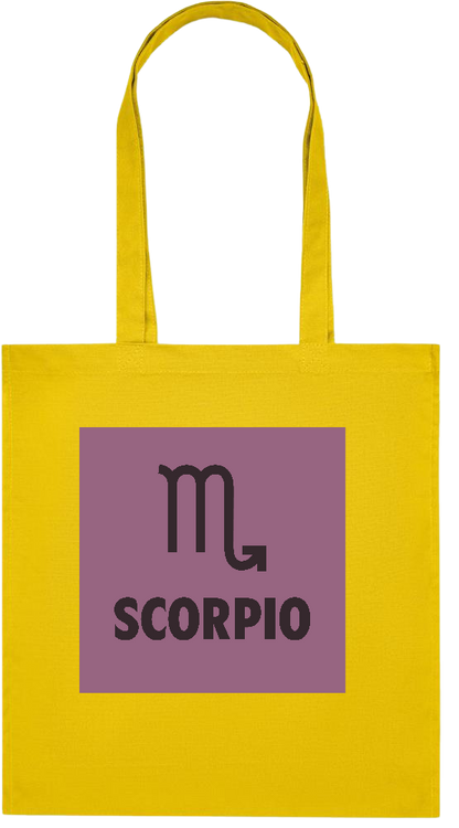 Zodiac Scorpio Design - Premium colored organic cotton tote bag_YELLOW_front