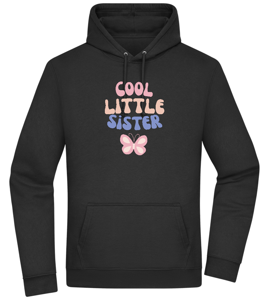 Cool Little Sister Butterfly Design - Premium Essential Unisex Hoodie_BLACK_front