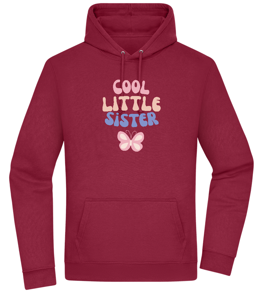 Cool Little Sister Butterfly Design - Premium Essential Unisex Hoodie_BORDEAUX_front