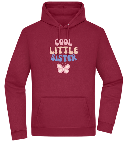 Cool Little Sister Butterfly Design - Premium Essential Unisex Hoodie_BORDEAUX_front