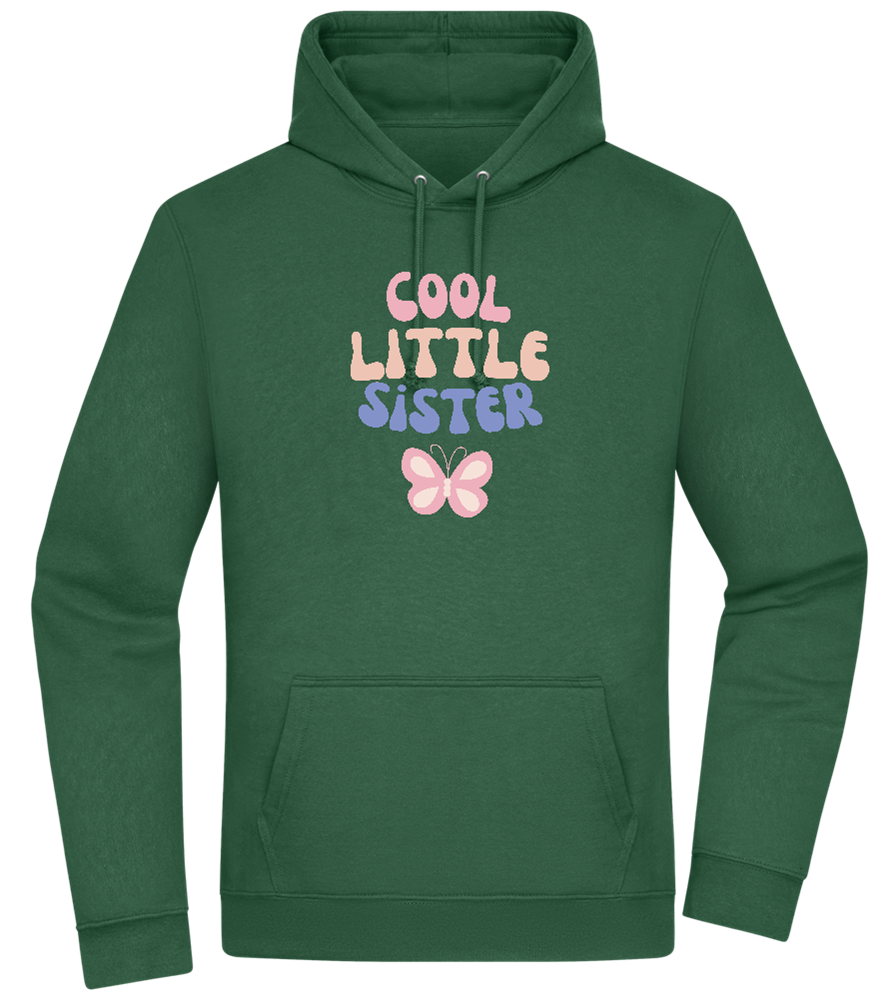 Cool Little Sister Butterfly Design - Premium Essential Unisex Hoodie_GREEN BOTTLE_front