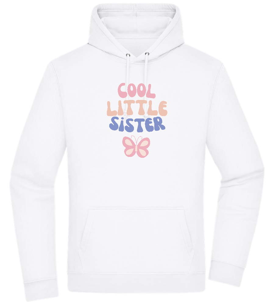 Cool Little Sister Butterfly Design - Premium Essential Unisex Hoodie_WHITE_front