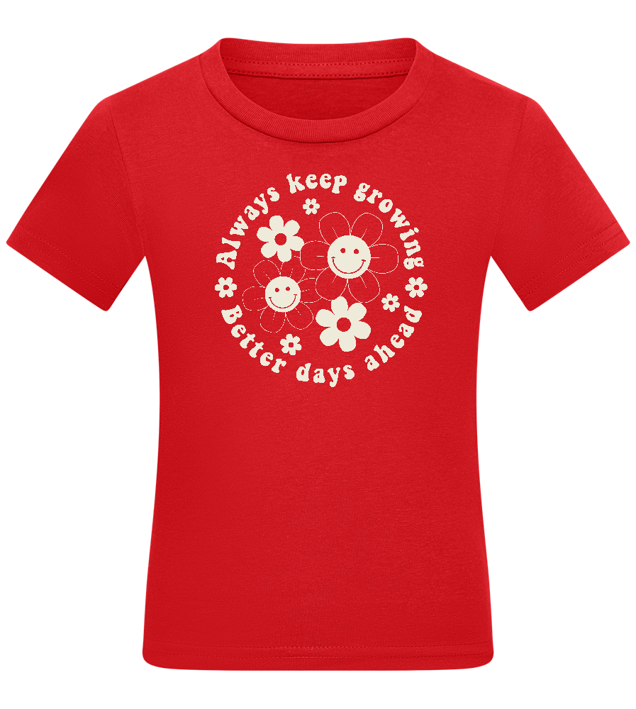 Keep Growing Design - Comfort kids fitted t-shirt_RED_front