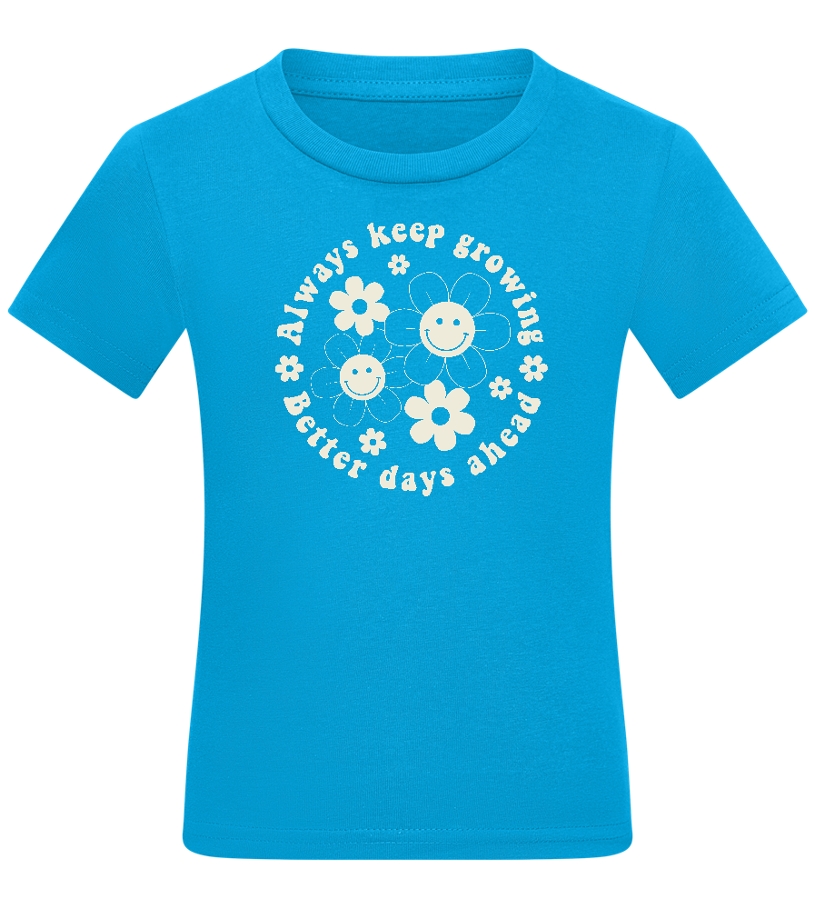 Keep Growing Design - Comfort kids fitted t-shirt_TURQUOISE_front