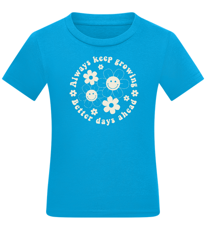 Keep Growing Design - Comfort kids fitted t-shirt_TURQUOISE_front