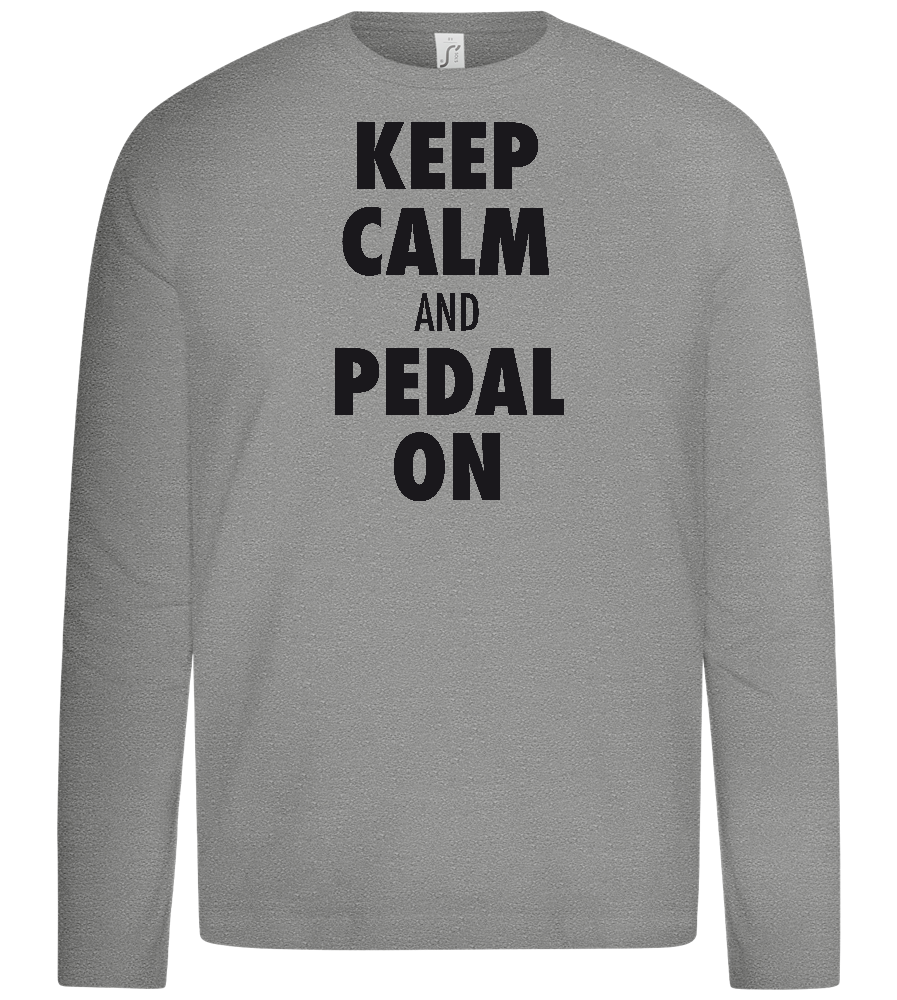 Keep Calm and Pedal On Design - Premium kids long sleeve t-shirt_ORION GREY_front