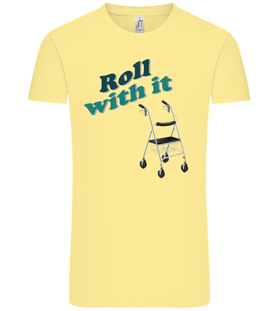 Roll With It Design - Comfort Unisex T-Shirt_AMARELO CLARO_front