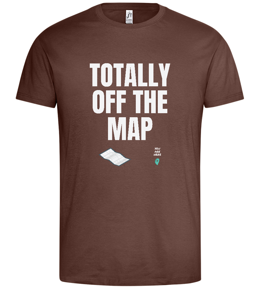 Off the Map Design - Premium men's t-shirt_CHOCOLATE_front