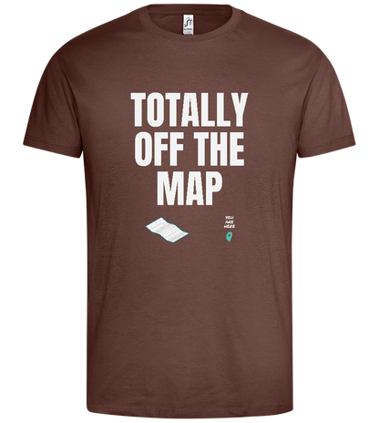 Off the Map Design - Premium men's t-shirt_CHOCOLATE_front