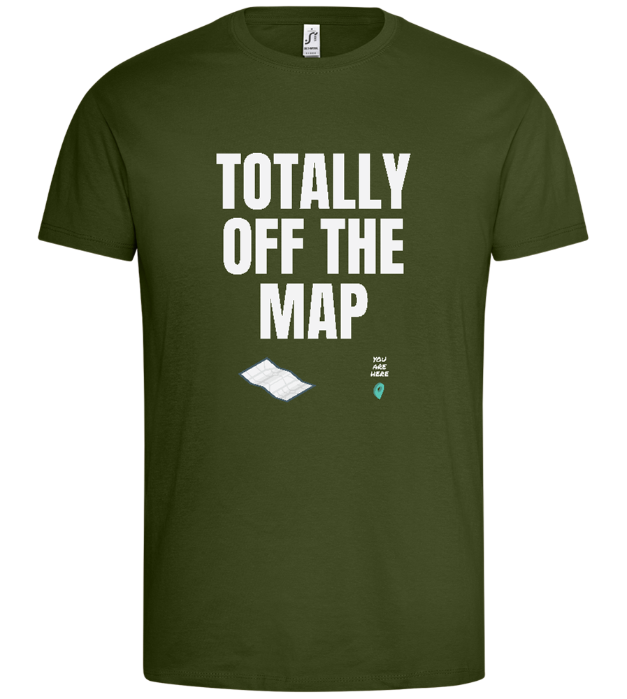 Off the Map Design - Premium men's t-shirt_DARK KHAKI_front