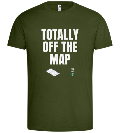 Off the Map Design - Premium men's t-shirt_DARK KHAKI_front