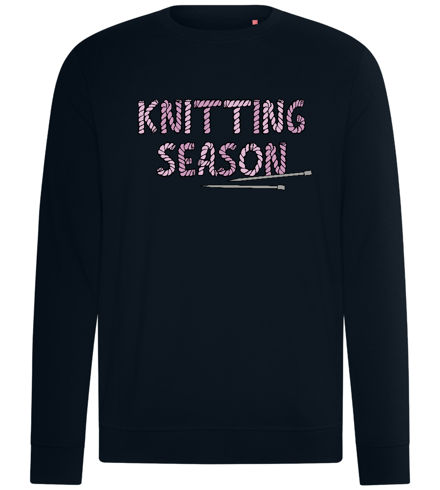 Knitting Season Text Design - Comfort unisex sweater_BLACK_front