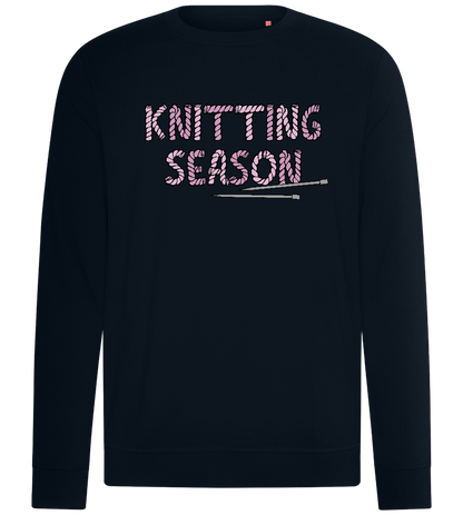 Knitting Season Text Design - Comfort unisex sweater_BLACK_front