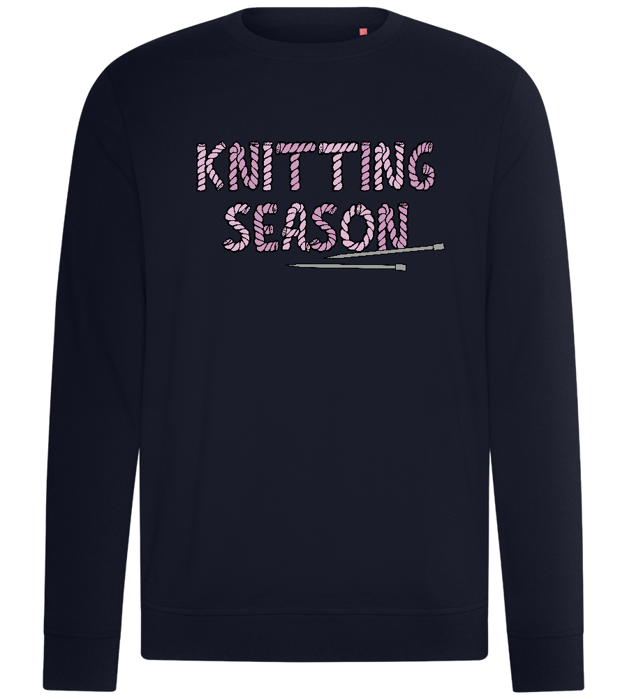 Knitting Season Text Design - Comfort unisex sweater_FRENCH NAVY_front