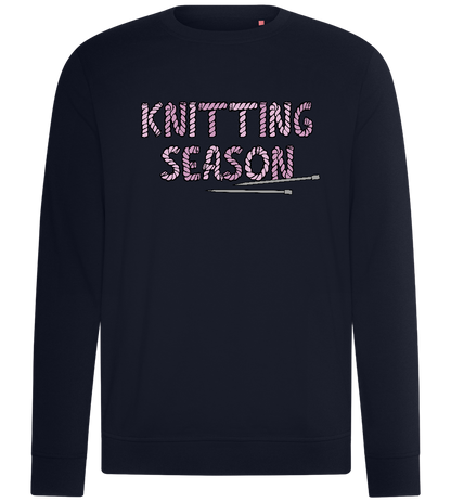 Knitting Season Text Design - Comfort unisex sweater_FRENCH NAVY_front