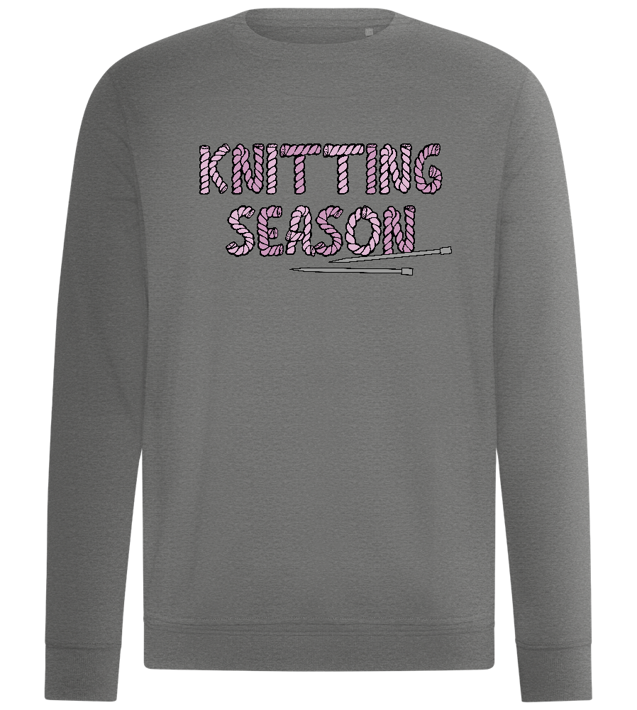 Knitting Season Text Design - Comfort unisex sweater_ORION GREY II_front