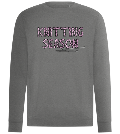 Knitting Season Text Design - Comfort unisex sweater_ORION GREY II_front