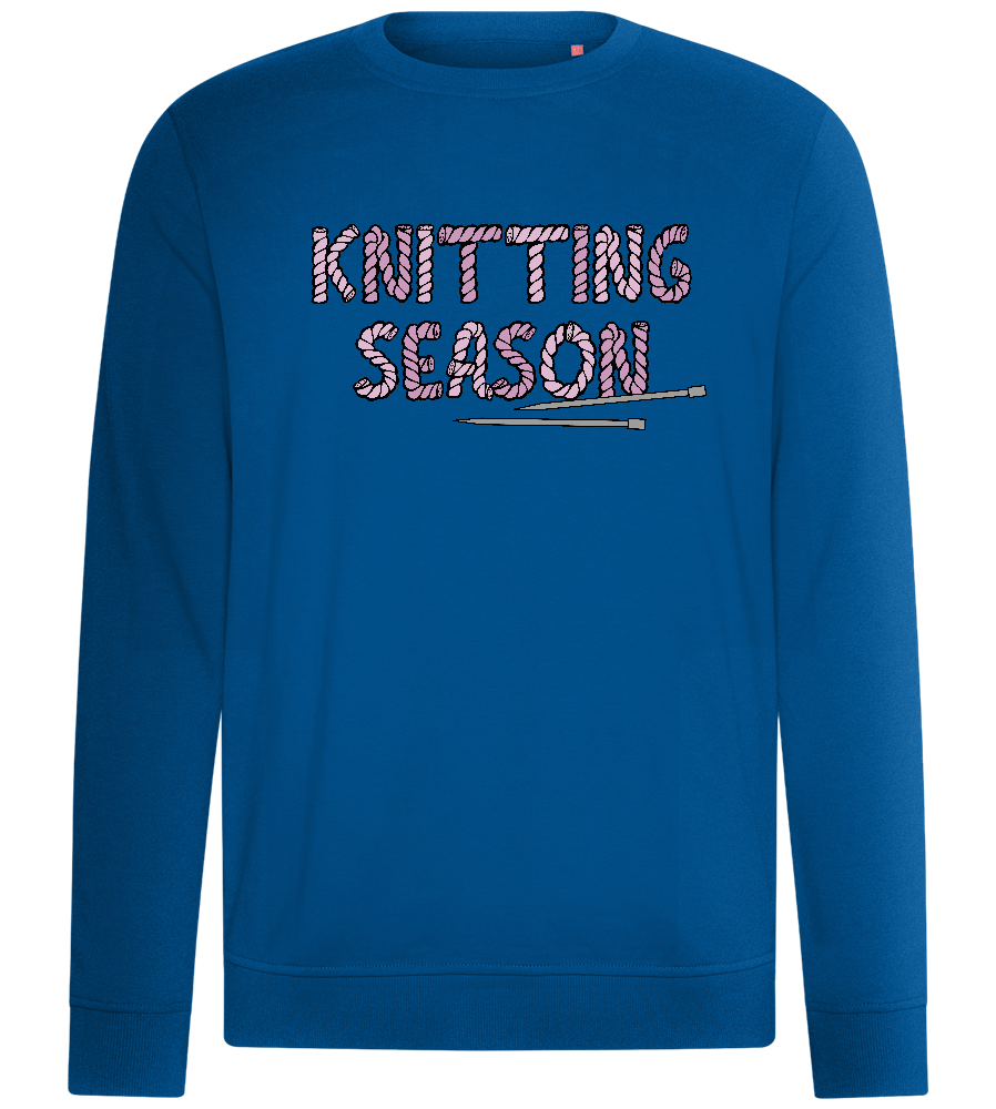 Knitting Season Text Design - Comfort unisex sweater_ROYAL_front