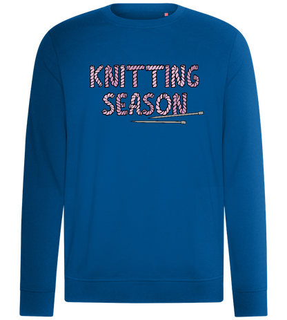 Knitting Season Text Design - Comfort unisex sweater_ROYAL_front