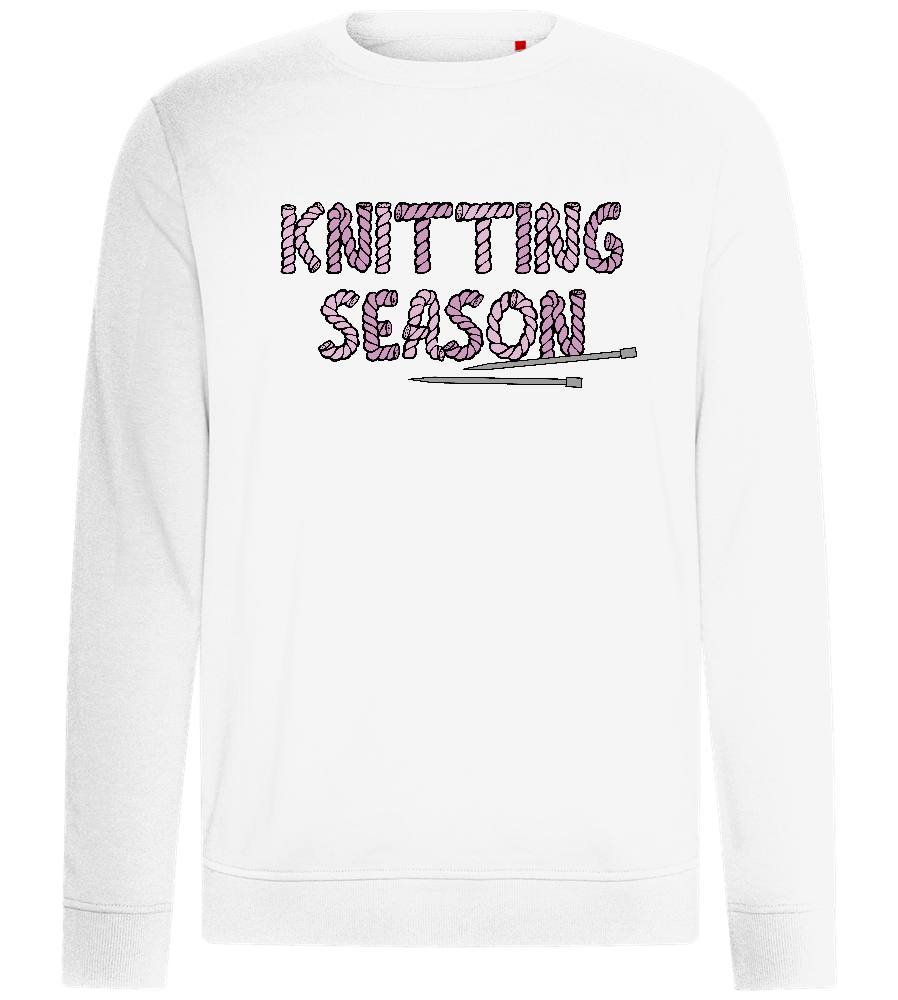 Knitting Season Text Design - Comfort unisex sweater_WHITE_front