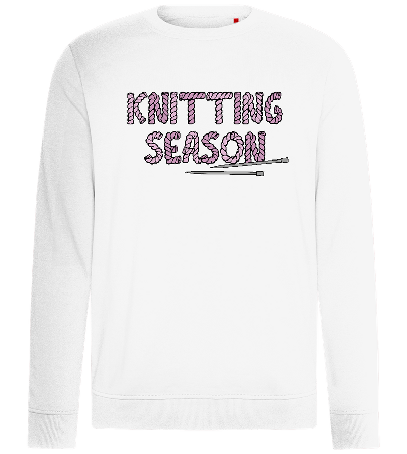 Knitting Season Text Design - Comfort unisex sweater_WHITE_front