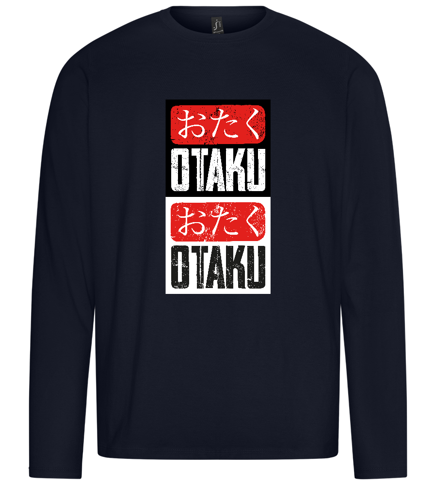 Otaku Otaku Grungy Design - Premium men's long sleeve t-shirt_FRENCH NAVY_front