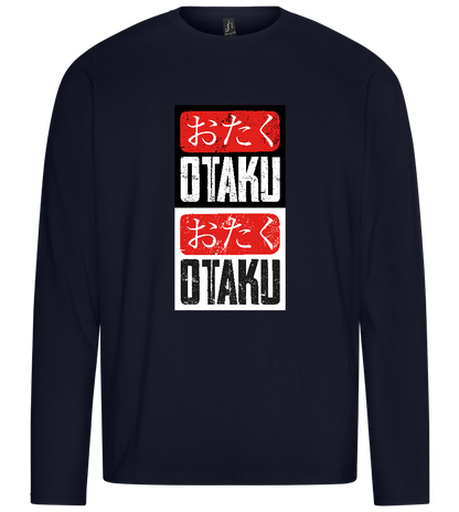 Otaku Otaku Grungy Design - Premium men's long sleeve t-shirt_FRENCH NAVY_front