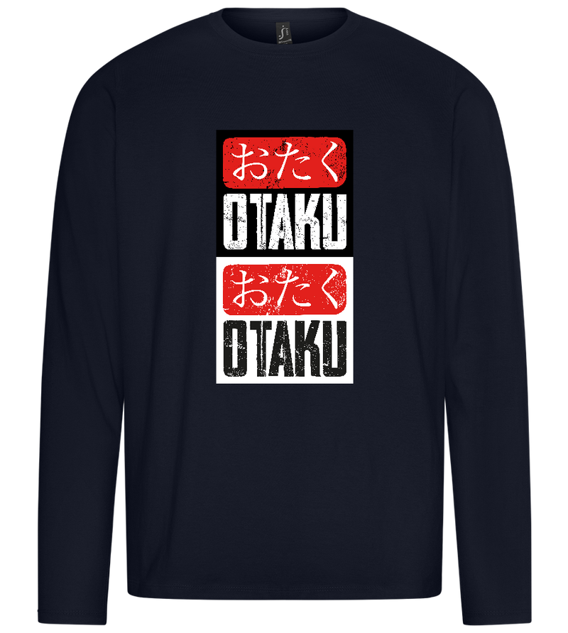 Otaku Otaku Grungy Design - Premium men's long sleeve t-shirt_FRENCH NAVY_front