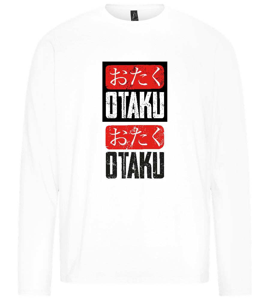 Otaku Otaku Grungy Design - Premium men's long sleeve t-shirt_WHITE_front