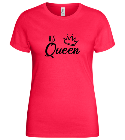 His Queen Crown Design - Basic women's t-shirt_CORAL_front