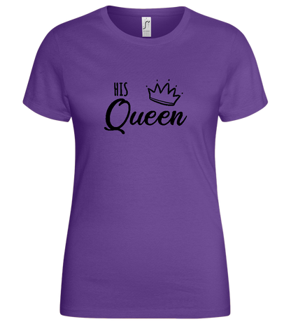 His Queen Crown Design - Basic women's t-shirt_DARK PURPLE_front