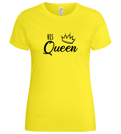 His Queen Crown Design - Basic women's t-shirt_LEMON_front