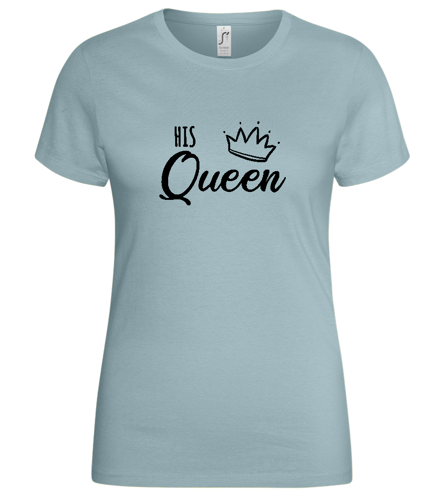 His Queen Crown Design - Basic women's t-shirt_PURE GRAY_front