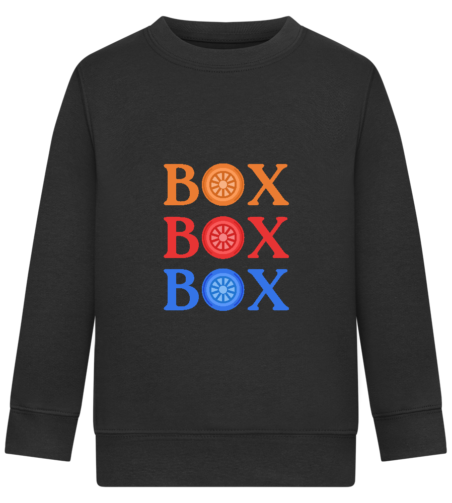 Box Box Box Design - Comfort Kids Sweater_BLACK_front