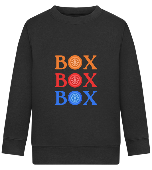 Box Box Box Design - Comfort Kids Sweater_BLACK_front