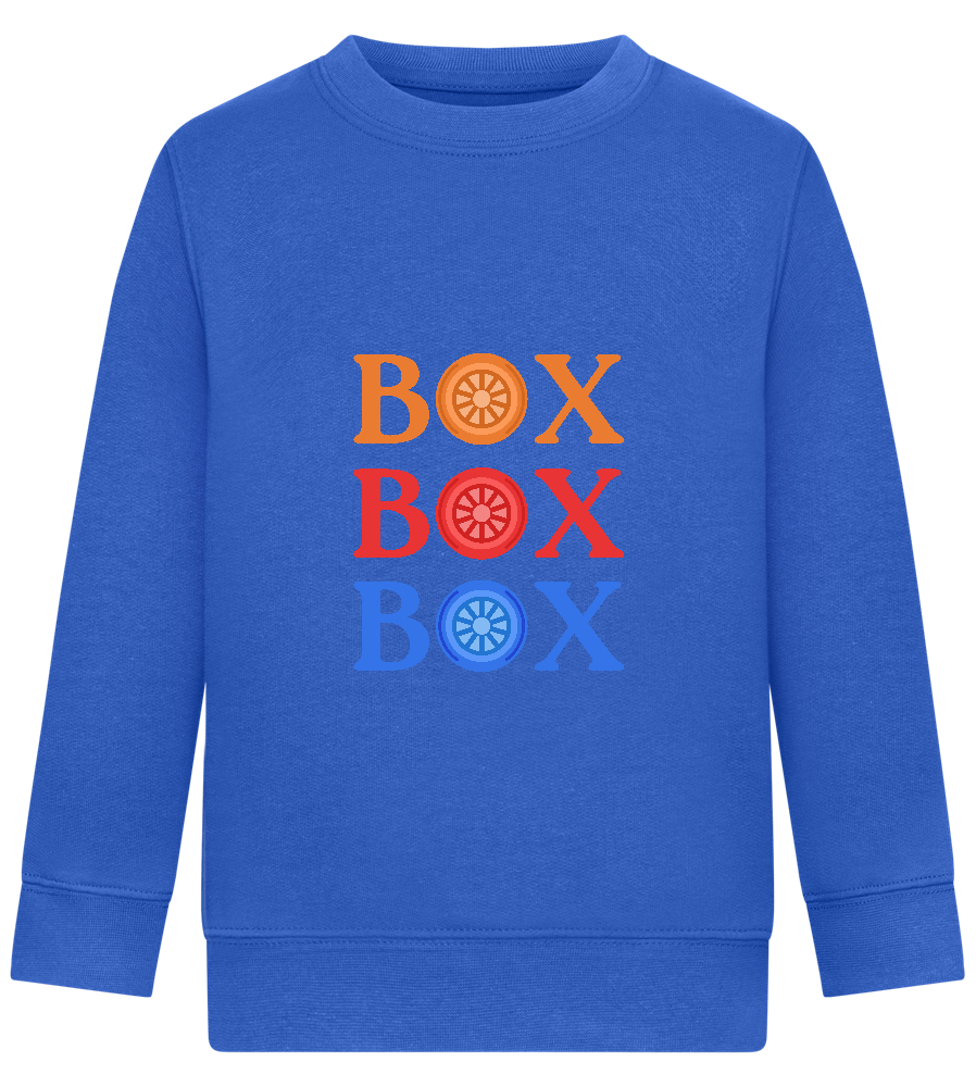 Box Box Box Design - Comfort Kids Sweater_ROYAL_front