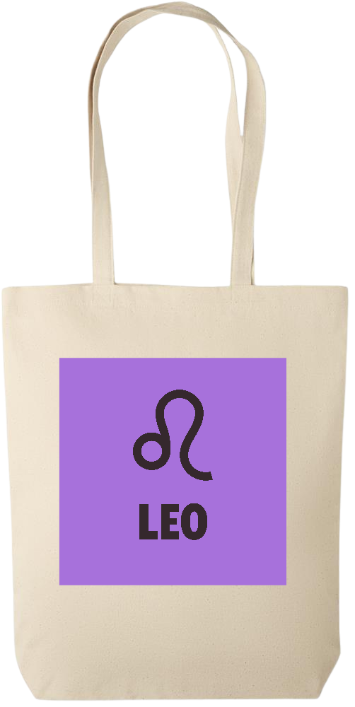 Zodiac Leo Design - Premium canvas cotton tote bag_BEIGE_front